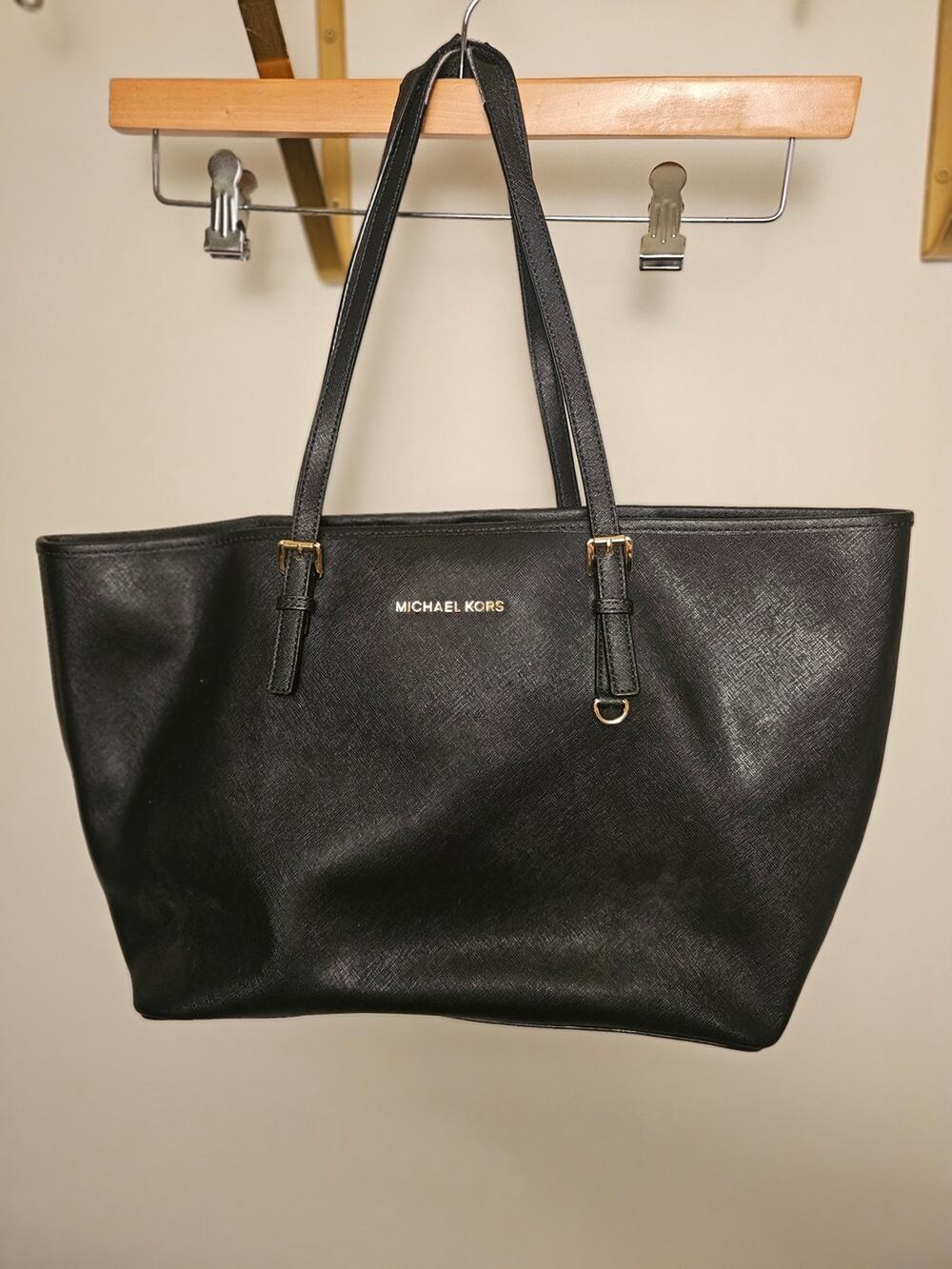 Michael Kors Black Leather Tote Bag